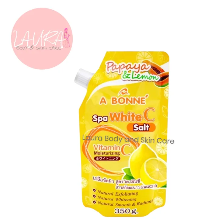 A Bonne Spa Salt Scrub Vitamin C Formula Lemon & Papaya Extract fine