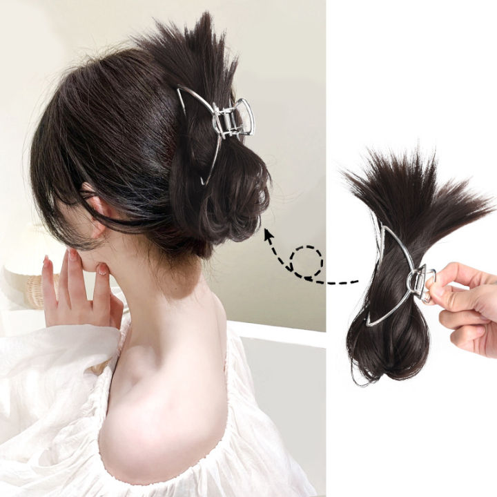 Synthetic Messy Chignon Shark Clip Hair Bun Hair Accessories Hair Band Hair  Extension Curly Hairpiece Shark Clip Hair Bag Wig 