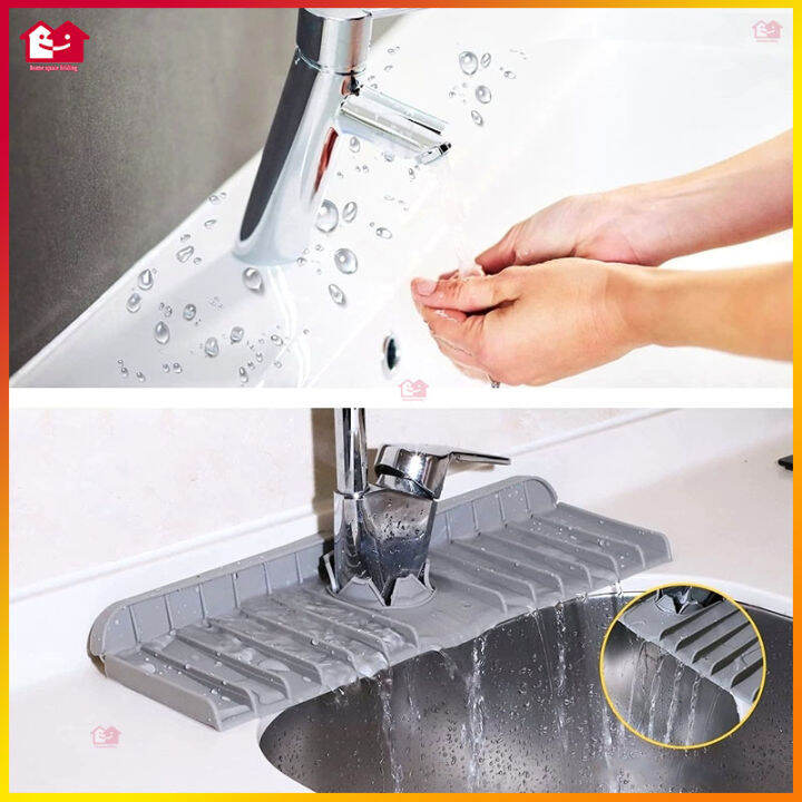 Faucet Sink Splash Guard Silicone Splash Water Catcher Handle Drip