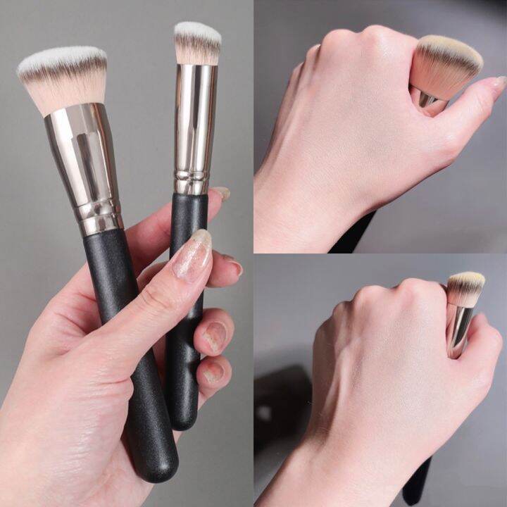 Foundation Brush แปรงแต่งหน้า แปรงรองพื้น แปรงลงคอนซีลเลอร์ ขนแน่นนุ่ม  เกลี่ยง่าย ไม่กินรองพื้น ไม่บาดหน้า แปรงเฉดดิ้ง | Lazada.Co.Th