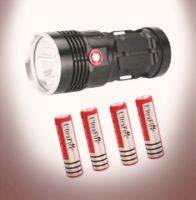 SKYRAY ไฟฉาย 4 ตา SKYRAY 4 x Cree XM-L2-T6 LED 6800Lm พร้อมที่ชาร์จถ่านและถ่านชาร์จ (1389)