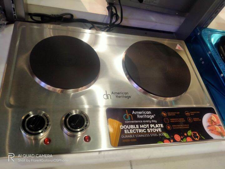 American Heritage ELECTRIC STOVE DOUBLE HOT PLATE STAINLESS STEEL AHESS