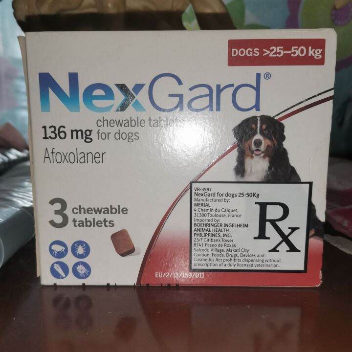 NEXGARD DOGS 25 TO 50KG CHEWABLE TABLET (1 PC) | Lazada PH