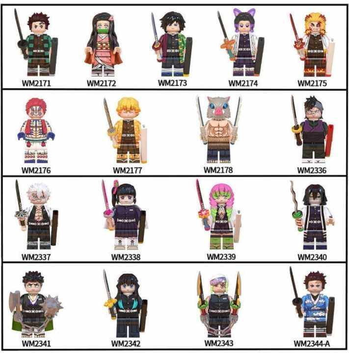 Mainan anime japan action figure demon slayer lego minifigure demon