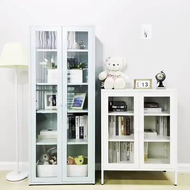 Glass Book 40/70CM White/Green Dustproof File Storage Display