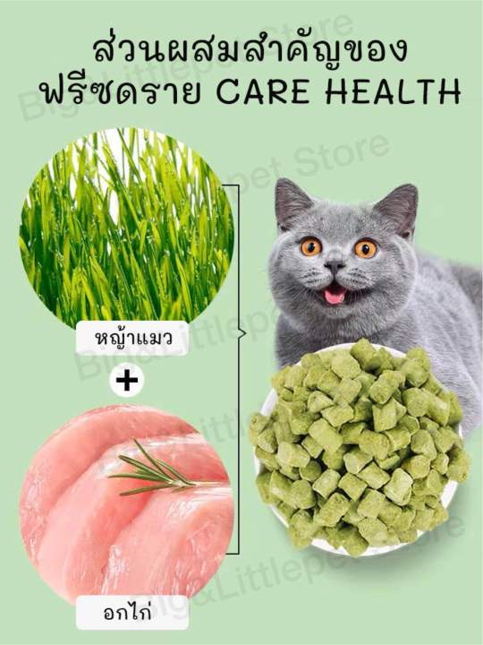 หญ้าแมวฟรีซดราย-care-health-ขับก้อนขน-ฟรีซดรายหญ้าแมว-ผสมอกไก่-ขนมแมว-25-g-กินง่าย-แมวชอบ