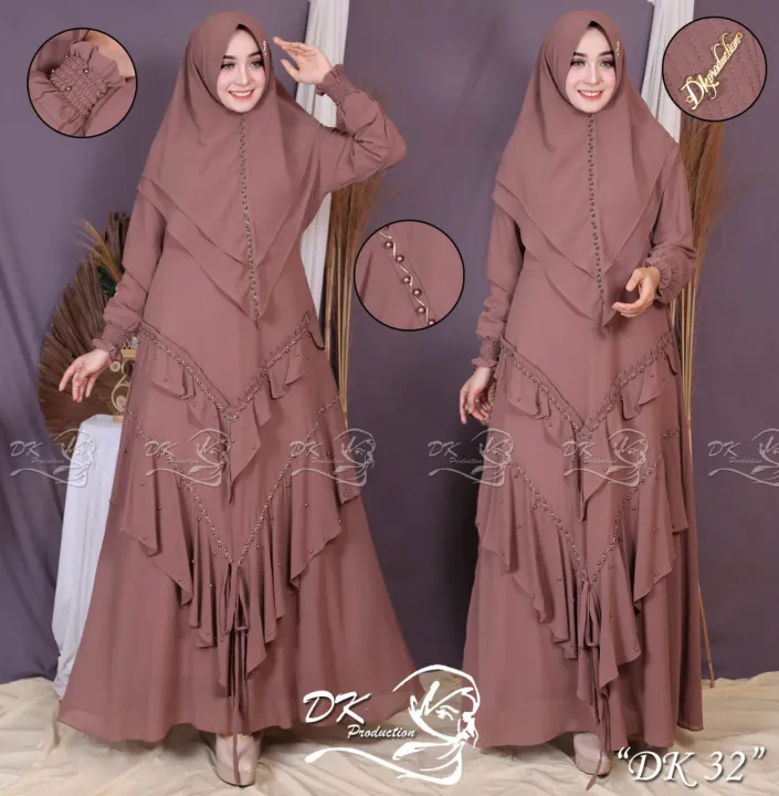 Baju Gamis Syari Seragam Set Jilbab Full Ceruty Babydool Mix Mutiara Polos Busui Terbaru Baju Pesta Acara Acara Kondangan Mewah Elegan Murah Kwalitas Terbaik Pernikahan Keluarga Lazada Indonesia