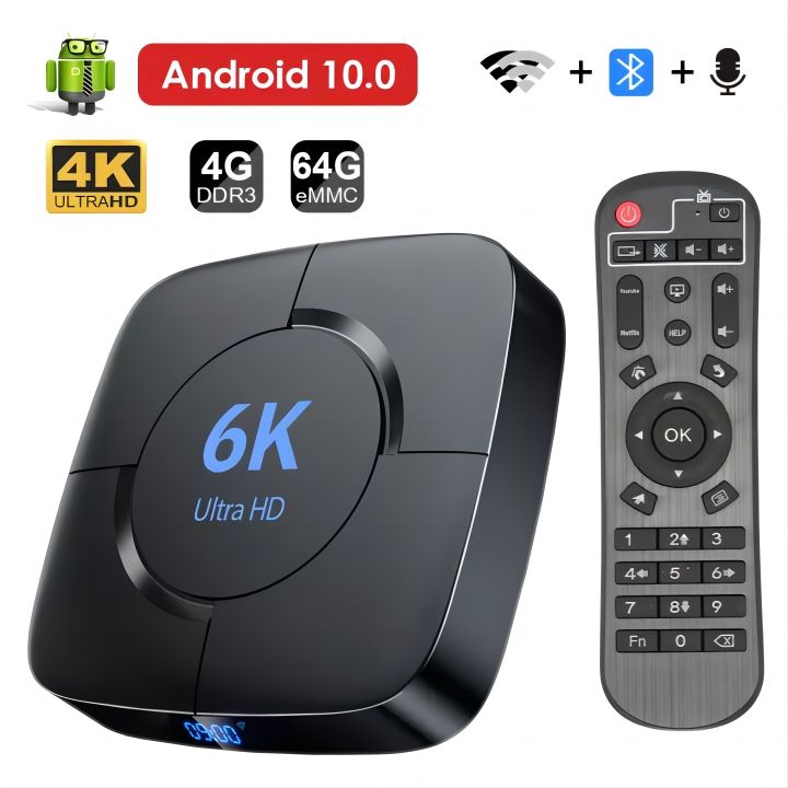 H616 กล่อง ดิจิตอล Tv รุ่นใหม่ล่าสุด กล่องทีวีดิตอล กล่องทีวีดิจิตอล Android  10.0 Bluetooth Tv Box Voice Assistant 6K 3D Wifi 2.4G&5G 4Gb Ram 64G กล่อง รับสัญญาณTv Android Box | Lazada.Co.Th