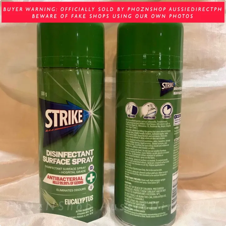 300g STRIKE EUCALYPTUS ANTIBACTERIAL DISINFECTANT SURFACE SPRAY HOSPITAL GRADE 🇦🇺
