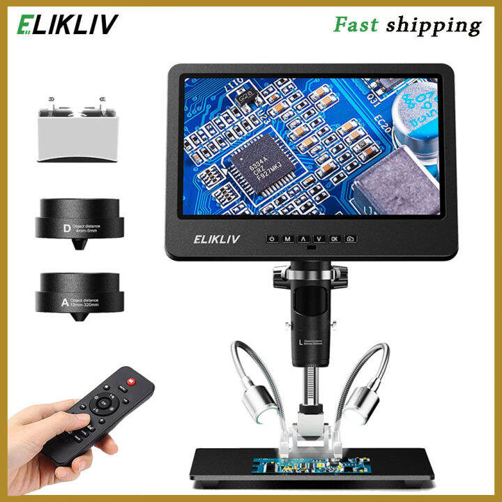 Elikliv EDM602 LCD Digital Microscope with 3 Lens, 10.1 Screen