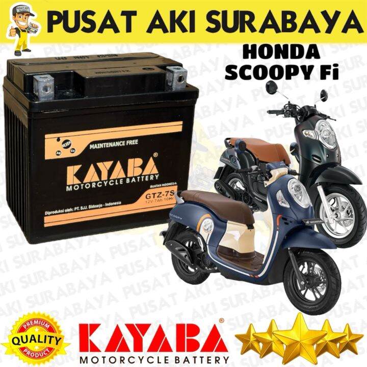 ACCU KERING KAYABA GTZ7S MF MADE IN INDONESIA GSX R150 FAZZIO SCOOPY ...