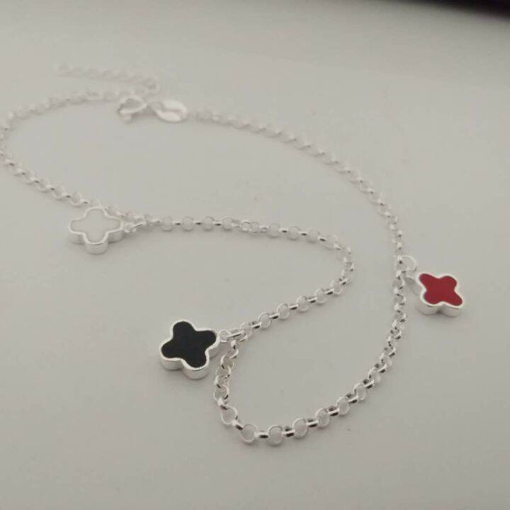 legit silver clover anklet(AN040) Lazada PH