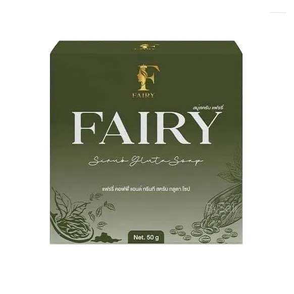 พร้อมส่ง-สบู่สครับแฟร์รี่-กลูต้าชาเขียว-fairy-scrub-gluta-soap-ขนาด-50-กรัม