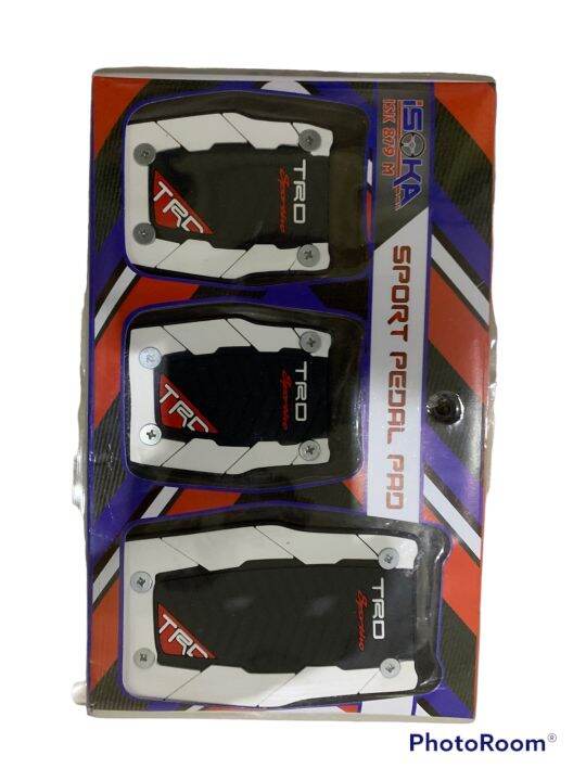 Pedal gas mobil manual tulisan TRD universal bahan besi lapis karet