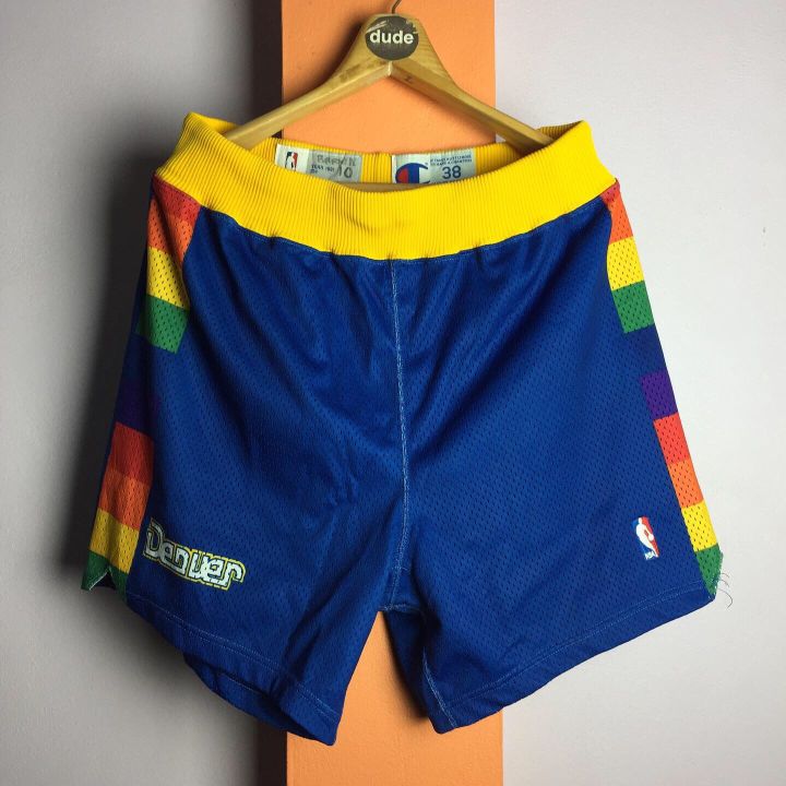 vtg-1991-denver-nuggets-amp-minnesota-timberwolves-basketball-game-worn-adams-champion-nba-shorts-100-polyester-tag-champion