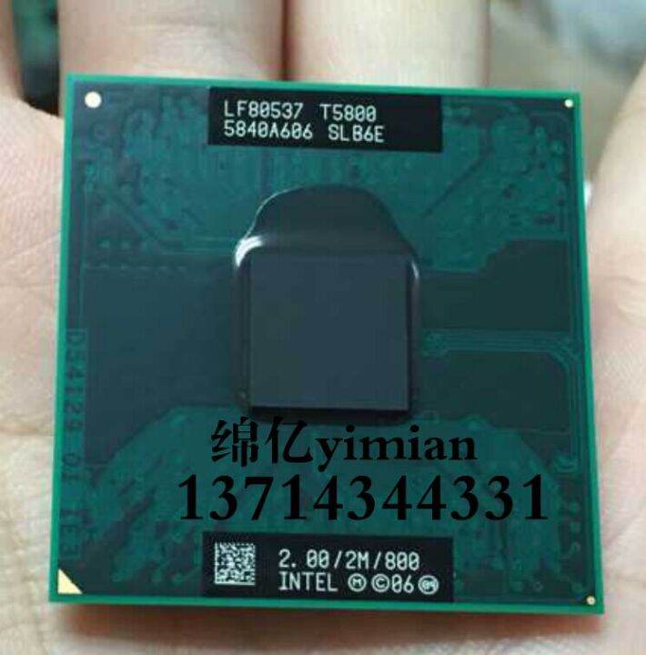 Intel T5800 Slb6e 2.0G/2M/800 Laptop CPU Original Official Version PGA ...