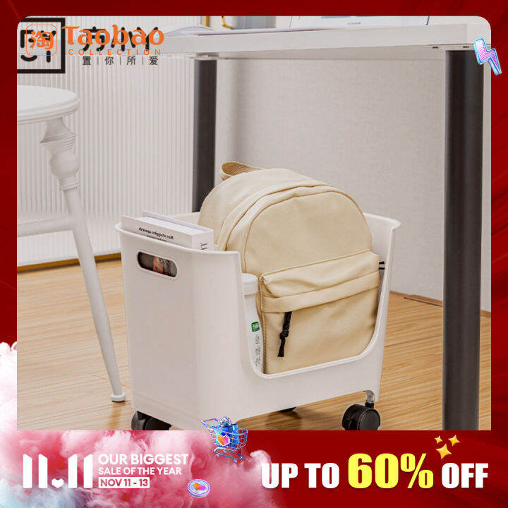 School Bag Rack under Table Station Pulley Trolley Office Placement