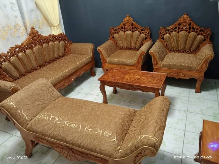gmelina wood cleopatra haft set with divan, and upholstery Lazada PH