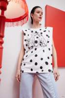 พร้อมส่ง‼️ GENTLEWOMAN DALMATIANS POLKADOT PADDED SHOULDER TOP