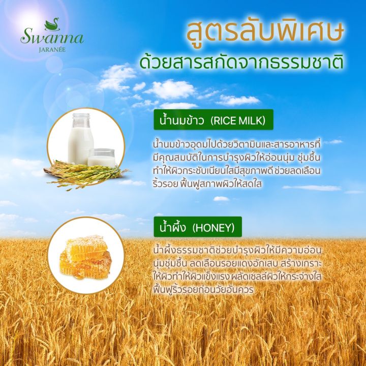 สบู่น้ำนมข้าว-swanna-jaranee-rice-milk-soap-สูตรเพิ่มความชุ่มชื้นและบำรุงผิวพรรณ-ฟิ้นฟูสภาพผิวหมองคล้ำ-เพิ่มความชุ่มชื้น-ฟื้นฟูผิวแห้งเสีย-เหมาะสำหรับผิวเสื่อมโทรมแห้งกร้าน