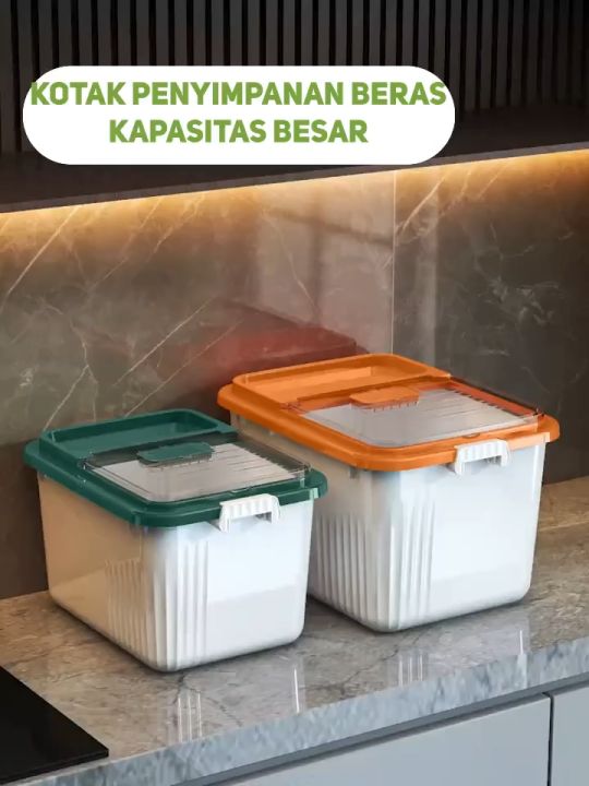 Mainland Kotak Beras Kapasitas 5kg 7,5kg 10kg Tempat Beras Kacang ...