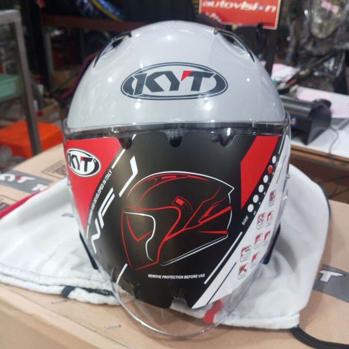Helm KYT NFJ Asphalt Grey Gloss Original Lazada Indonesia