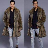 (ส่งต่อ)ขนาดXL  แฟชั่น Mens WARM หนา Overcoat Coat Faux FUR Parka เสื้อผ้าแฟชั่น