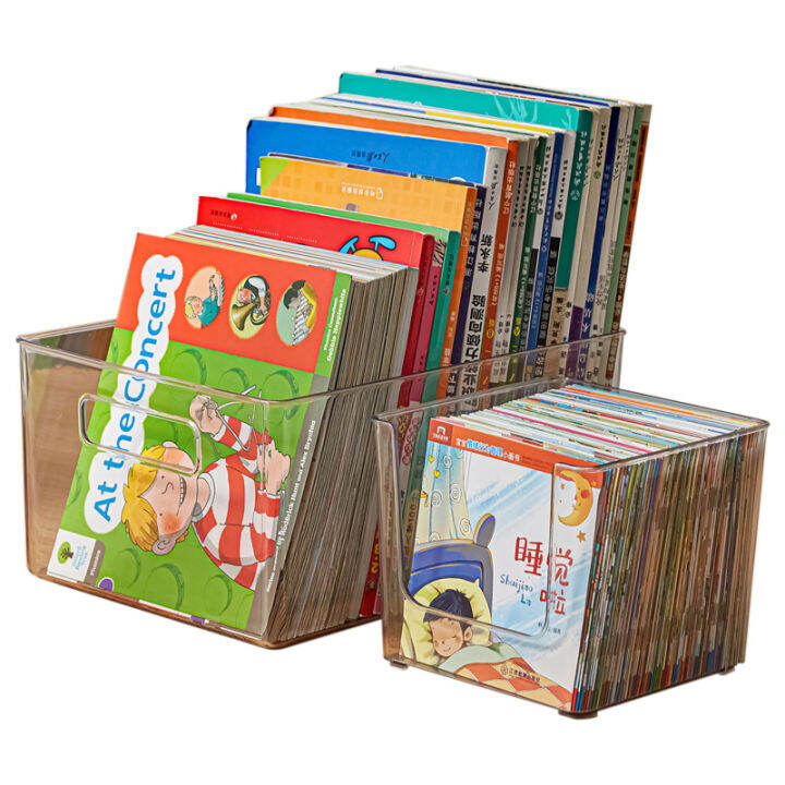 Book Storage Box Transparent Plastic Storage Storage Box Toy Snack