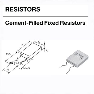 .1R5W.22R5W.47R5W  ตัวต้านทาน​5W(Resistor5W)​แบบกระเบื้อง​ทนร้อนสูง​