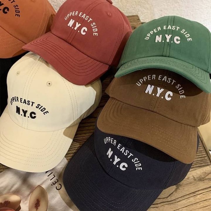 พร้อมส่ง-หมวกบังแดด-หมวกแฟชั่นงานปักnyc-สายปรับระดับได้-หมวกแฟชั่น-ใส่ได้ทั้งหญิงและชาย-หมวกกันแดด