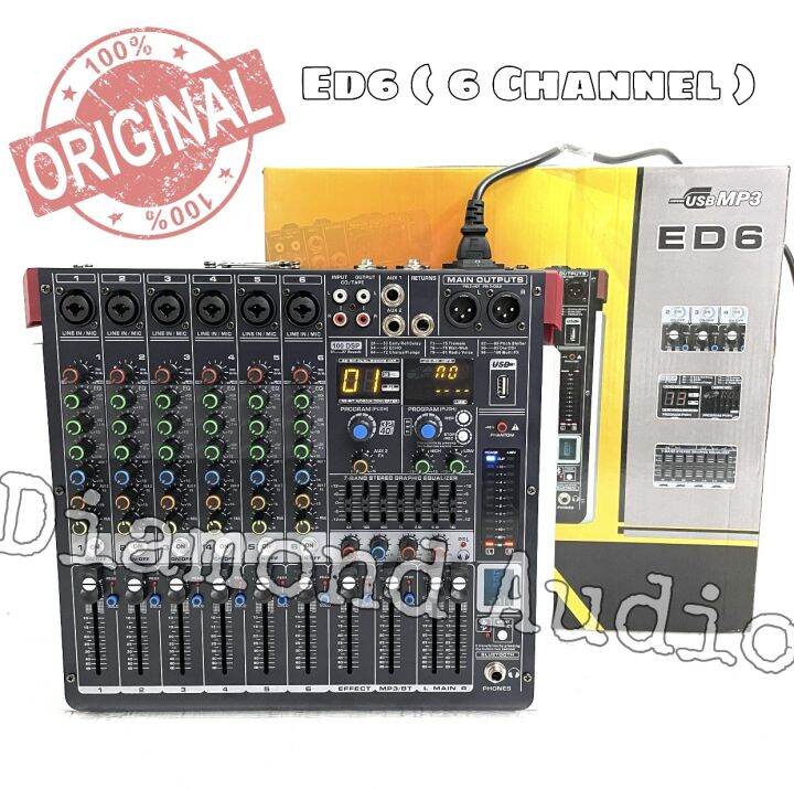 Power Mixer Blackspider Ed6 Usb Bluetooth Original Mixing 6 Channel