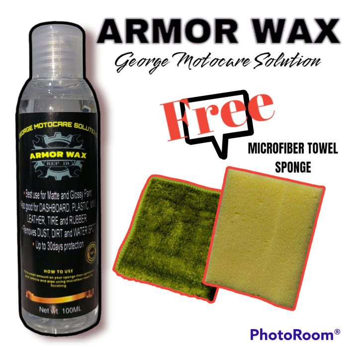 ARMOR WAX 100ML WITH FREE MICROFIBER CLOTH AND SPONGE | Lazada PH