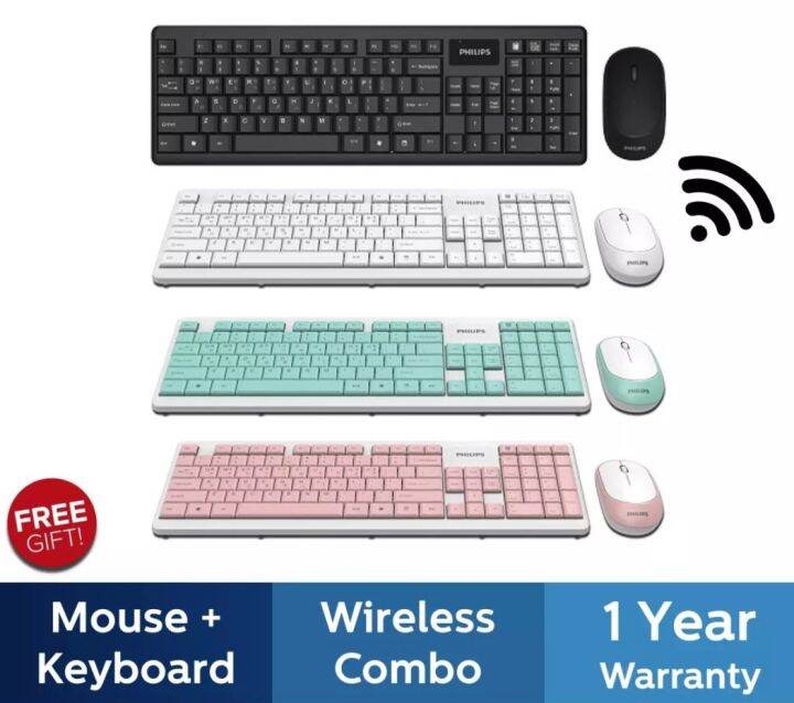 Set SPT6314] Original Philips Wireless Keyboard Mouse for