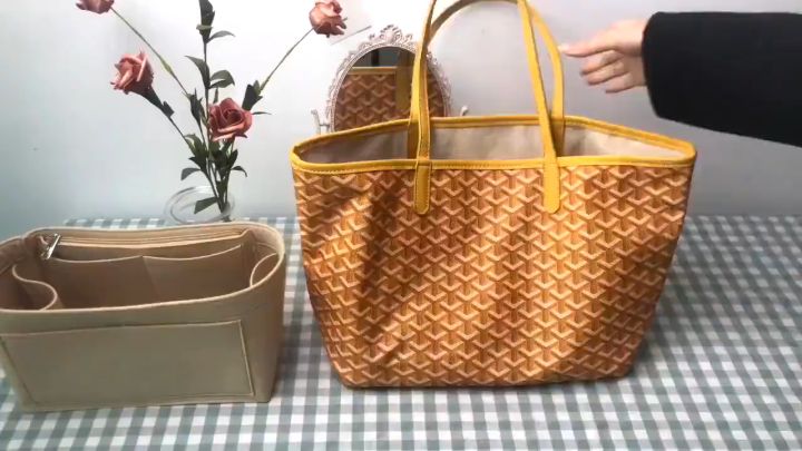 Felt Insert Bag Organizer For Goyard GM PM Mini Tote Womens Handbag Inner  Purse Travel Cosmetic Liner Bags Shaper