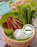 Keto100% หมูเค็มแดดเดียว สูตรคีโต by ห้องเครื่อง ขนาด 400 กรัม ร้านดังจากไอจี