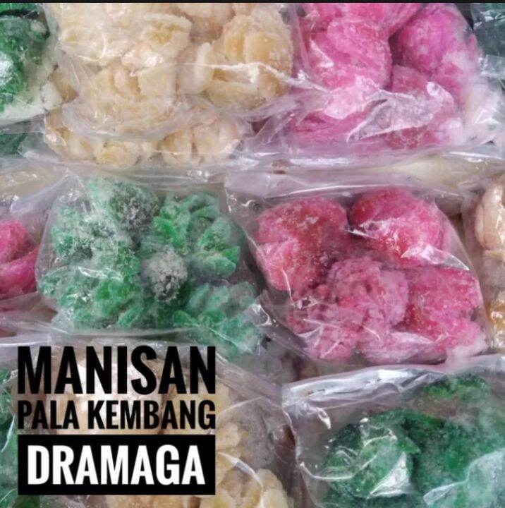 Manisan Pala Kering Khas Bogor 250gram Camilan Ringan Pala Kering Manis