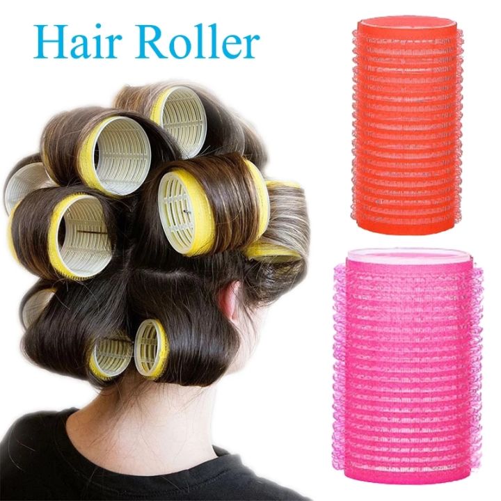 Hair Rollers Set 12pcs Self Grip Magic Hair Curlers No Heat Self Adhesive Curling Hairdressing