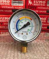 SUMO เกจวัดแรงดัน 6 Bar (86 PSI) ขนาดเกลียว 13 mm. ออกล่าง หน้าปัทม์ 2.5 นิ้ว (63มม.)++ของแท้++