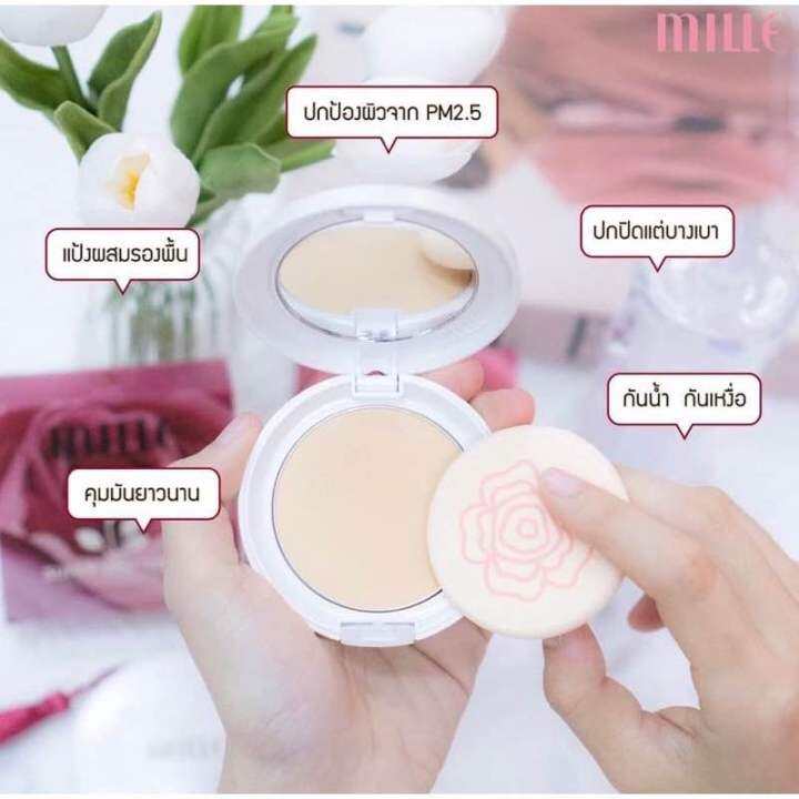 mille-แป้งสูตรไวท์เทนนิ่ง-super-whitening-gold-rose-pact-spf48-pa-11-g