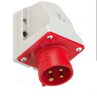 Haco 514-6V Wall Mounted Plug With Gasket ปลั๊กเพาเวอร์ ตัวผู้ ติดผนัง แบบลอย 4ขา 3P+E 16A สีแดง 514-6V PCEปลั๊กเสียบติดลอย ชนิดกันฝุ่น Wall Mounted With Gasket