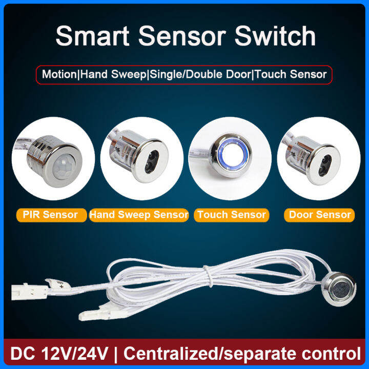 LED Aluminum Alloy Hand Sweep Light Sensor Switches Wardrobe