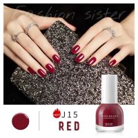 สีทาเล็บกึ่งเจล #J15 สีแดง red #สวยหรู #วิ้งวิ้ง ✅ แบบไม่ต้องอบ