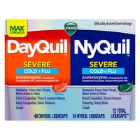 พร้อมส่งที่ไทย! Vicks Severe DayQuil and NyQuil Cough, Cold &amp; Flu Relief, 72 LiquiCaps