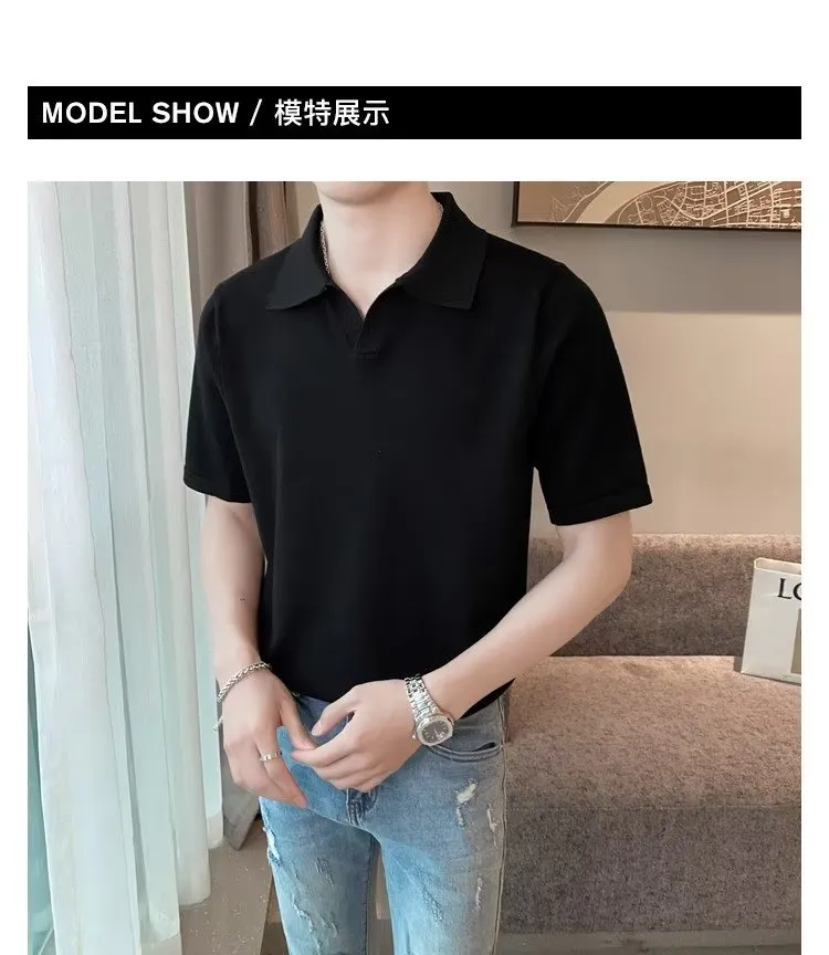 : Men's Solid Color Short-Sleeved Polo-Shirts,Men's Button Lapel  Fashion T-Shirts,Mens Casual Slim-Fit O-Neck Tops : Clothing, Shoes &  Jewelry