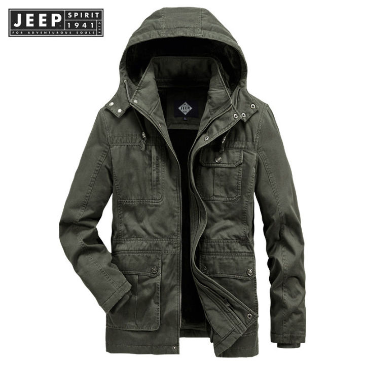 JEEP SPIRIT 1941 ESTD detachable inner lining hooded wool extra thick ...