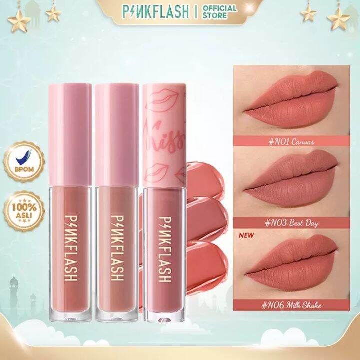 PAKET HEMAT 3PCS LIPSTIK MATTE LIP CREAM PINKFLASH | Lazada Indonesia