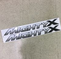 ?สติกเกอร์ MIGHTY-X  ติดข้างท้ายกระบะ TOYOTA ไมตี้ ปี 1992 สีบรอน เป็นงานสกีน ขนาดเท่ากับของเดิมที่มากับรถ "ราคาแพ็คคู่ 2ชิ้น"