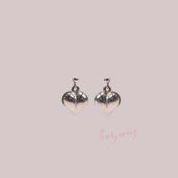 Substore.th/mini peachy earring/ต่างหูหัวใจลูกพีช /Silver925/handmade