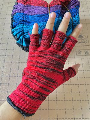 (12คู่)ถุงมือผ้าสั้น แบบตัดนิ้ว ถุงมือผ้าตัดนิ้ว ถุงมือ ถุงมือเปิดนิ้ว คละสี