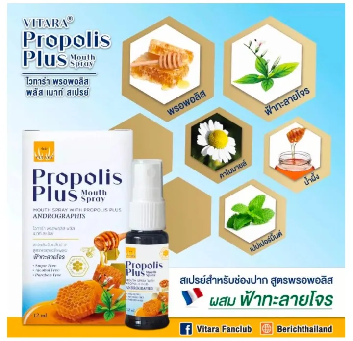 vitara-propolis-plus-สเปร์ยระงับกลิ่นปาก-ผสมฟ้าทะลายโจร-12-ml